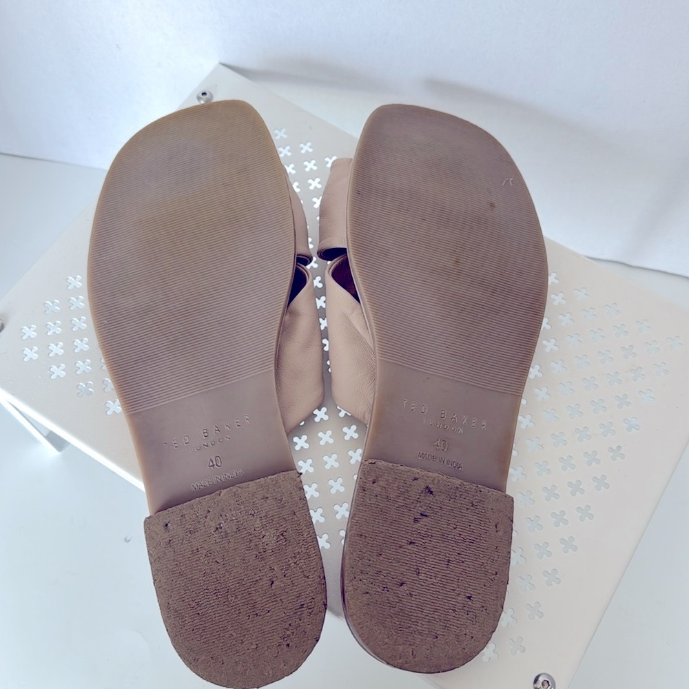Ted Baker Blush Knotted Slides Sandals Size 9.5 Summer Beach Flats Slip On 40 EU - Picture 4 of 6